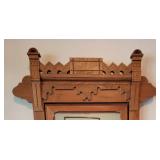 Antique Spoon Carved Walnut Dresser with Mirror