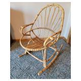 Vintage Bent Rattan Rocking Chair