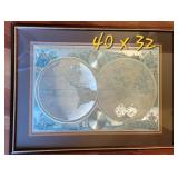 Foiled Double Hemisphere Framed Print