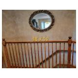 Large Gold Gilt Beveled Glass Wall Mirror