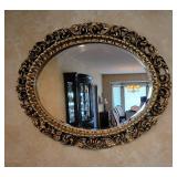 Large Gold Gilt Beveled Glass Wall Mirror