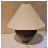 Aged Brass Patina Beaded Weave Table Lamp