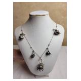 Whimsical Sterling Silver Tea Service Charm Necklace