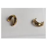 10K Yellow Gold Beaded Hoop Earrings