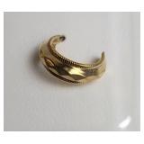 10K Yellow Gold Beaded Hoop Earrings