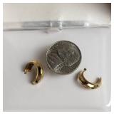 10K Yellow Gold Beaded Hoop Earrings
