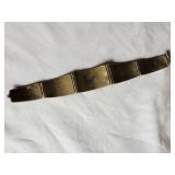 Vintage Bent Gold Coiled Wire with Turquoise Bracelet