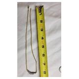 Bezel Set 5 Diamond Necklace on 14k Yellow Gold Chain ~ 8g