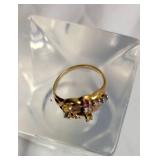10k BHG Black Hills Gold Jeweled Ring ~ 4g, Sz 6