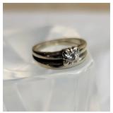 Vintage Diamond Solitare 14k Ring Wedding Set ~ 4g, Sz 6