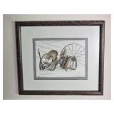 Watercolor Print of Jon Crane Walter A. Wood Singed 248/350