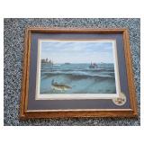 Professionally Framed Les Kouba Opening Day on Lake Mille Lacs Singed 4301