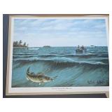 Professionally Framed Les Kouba Opening Day on Lake Mille Lacs Singed 4301
