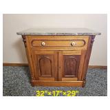 Beautiful Victorian Travertine Marble Top Warshstand
