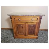 Beautiful Victorian Travertine Marble Top Warshstand