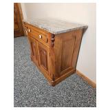 Beautiful Victorian Travertine Marble Top Warshstand