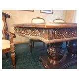 Stunning Jacobean Ornate Molding Dining Table & Bernhardt Set of Dining Chairs