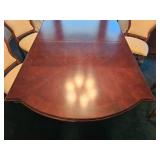 Stunning Jacobean Ornate Molding Dining Table & Bernhardt Set of Dining Chairs
