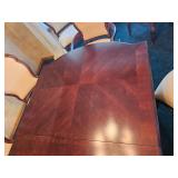 Stunning Jacobean Ornate Molding Dining Table & Bernhardt Set of Dining Chairs