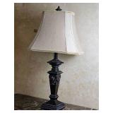 Pedestal Table Lamp with Leaf Motif