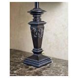 Pedestal Table Lamp with Leaf Motif