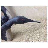 Boyds Collection Carved Wooden Loons singed J. Dudley