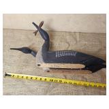 Boyds Collection Carved Wooden Loons singed J. Dudley