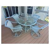 Charming Hampton Bay Cast Aluminum Patio Table & Chair (umbrella Included)