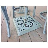 Charming Hampton Bay Cast Aluminum Patio Table & Chair (umbrella Included)