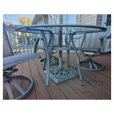 Charming Hampton Bay Cast Aluminum Patio Table & Chair (umbrella Included)