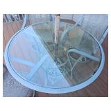 Charming Hampton Bay Cast Aluminum Patio Table & Chair (umbrella Included)