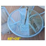 Charming Hampton Bay Cast Aluminum Patio Table & Chair (umbrella Included)