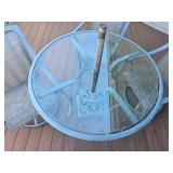 Charming Hampton Bay Cast Aluminum Patio Table & Chair (umbrella Included)