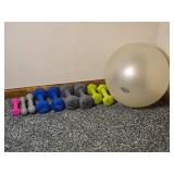 Home Aerobics Accessory Kit - Dumbells & Yoga Ball