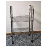 Compact Rolling Wire Shelf Rack