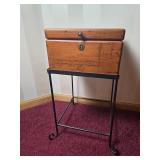 Vintage Wood Box Accent Table