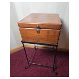 Vintage Wood Box Accent Table
