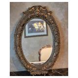 Elegant Gold Gilt Frame Oval Accent Mirror