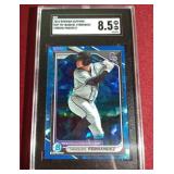 2024 Bowman Sapphire Yanquiel Fernandez Prospect Card - SGC 8.5