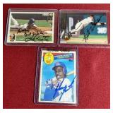 (3) In Person Signed Baseball Cards - 80s/90s Stars