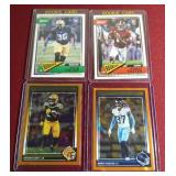 (4) Numbered Football Cards