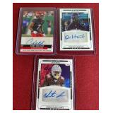 (3) Autographed Football Cards