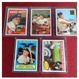 (5) 1996 Topps Mickey Mantle Reprint Cards