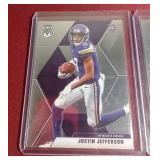 (2) 2020 Mosaic Justin Jefferson Rookie Cards - Base & Debut