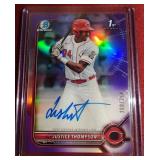 2022 Chrome Justice Thompson 1st Bowman Autograph Card - #d/250