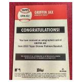 2022 Topps Chrome Platinum Anniversary Griffin Jax  Rookie Autograph Card
