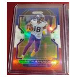 (2) Justin Jefferson Cards - Red/White/Blue Prizm & National Pride