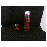 Lot of 2 Beautiful Dried Flower Arrangements in Glass Cases