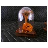 Lot of 2 Beautiful Dried Flower Arrangements in Glass Cases