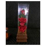Lot of 2 Beautiful Dried Flower Arrangements in Glass Cases